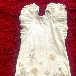 Girls beautiful cotton white mini dress Size 6